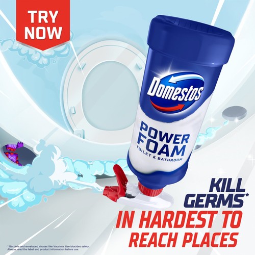 Domestos Power Foam Toilet & Bathroom Cleaner Arctic Fresh 450ml