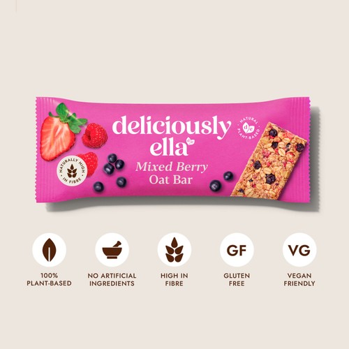 Deliciously Ella Mixed Berry Oat Bars Multipack 3x50g