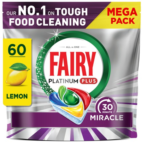 Fairy Platinum Plus 30 Minute Miracle Auto Dishwashing Tablet Lemon
