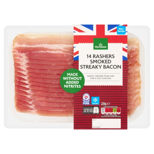 Morrisons Made Without Added Nitrites Smoked Streaky Bacon 220g