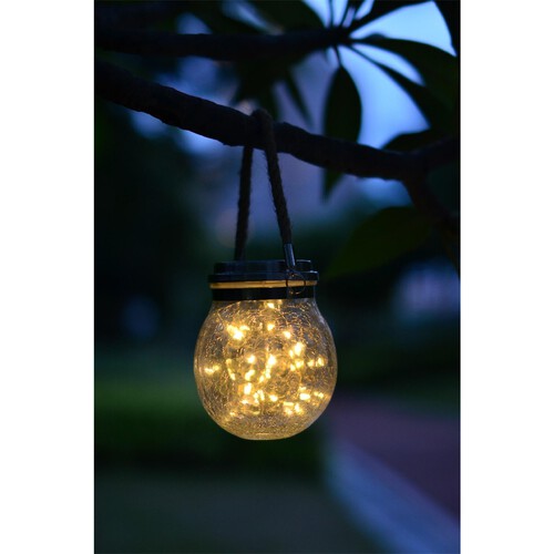 Nutmeg Outdoor Crackle Glass Solar Light