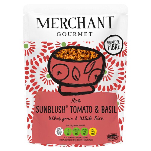 Merchant Gourmet Sunblush Tomato & Basil Wholegrain & White Rice 