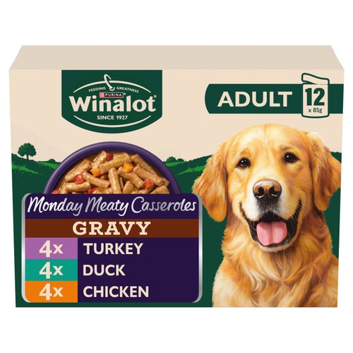 Winalot Monday Meaty Casseroles In Gravy Dog Food 12 X 85G
