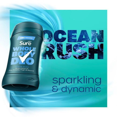 Sure Men Ocean Rush Whole Body Deodorant Stick 48h Odour Control   50ml