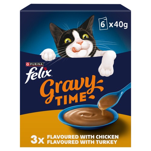 Felix Gravy Time Chicken & Turkey Wet Cat Food 6 X 40G