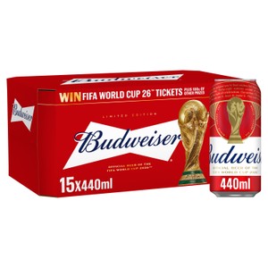 Budweiser Lager Beer Cans 15x440ml