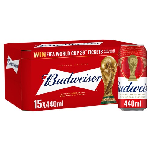 Budweiser Lager Beer Cans 15x440ml