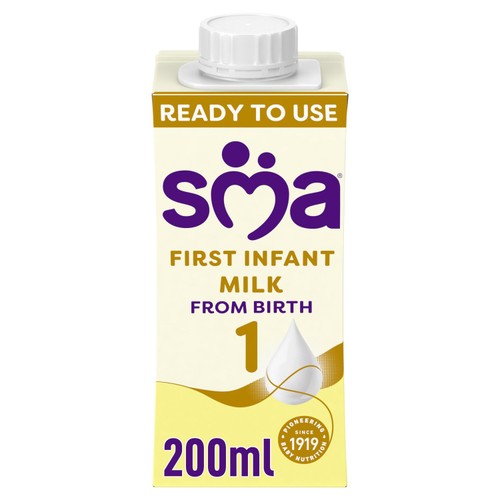 SMA First Infant Baby Milk From Birth Ready-To-Use Formula 200ml