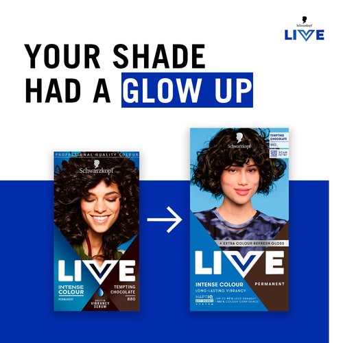 LIVE Intense Colour Permanent Hair Dye 880 Tempting Chocolate