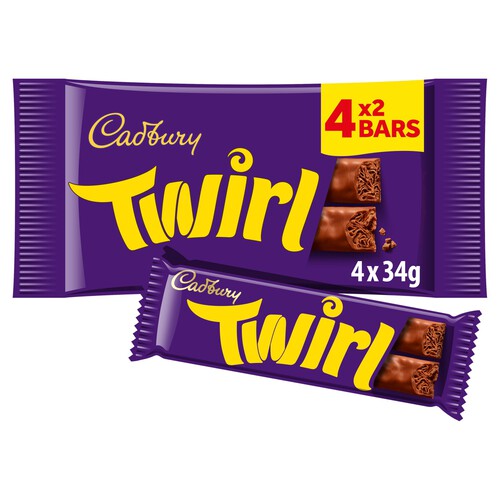 Cadbury Twirl Chocolate Bar 4 Pack Multipack