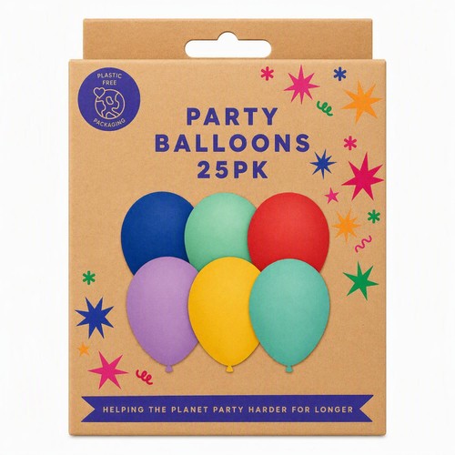 Mad Party Bright Latex Balloons 25Pk