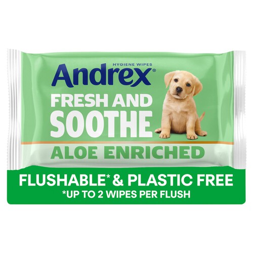 Andrex Fresh & Soothe Moist Toilet Tissue Flushable Hygiene Wipes 