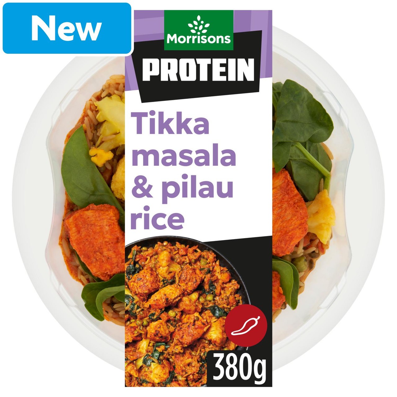 Morrisons Protein Chicken Tikka Masala & Pilau Rice 380g