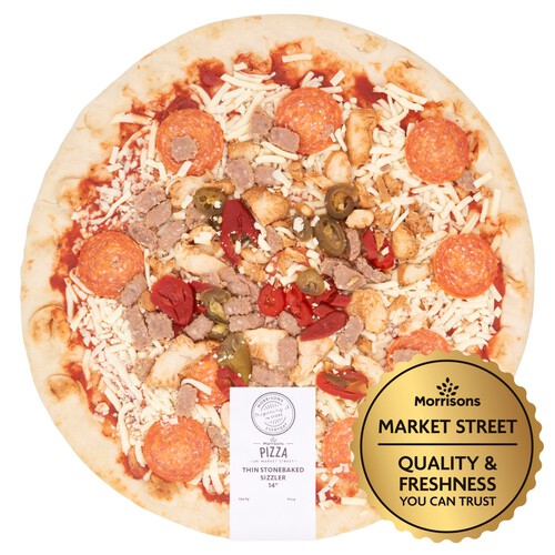 Market Street Sizzler Thin Stonebaked 14 Pizza 