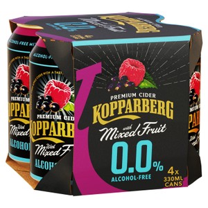 Kopparberg Alcohol Free With Mixed Fruit Cider Cans 4x330ml