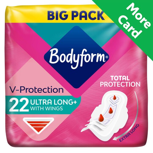 Bodyform Cour-V Ultra Long+ Sanitary Towels Wings 