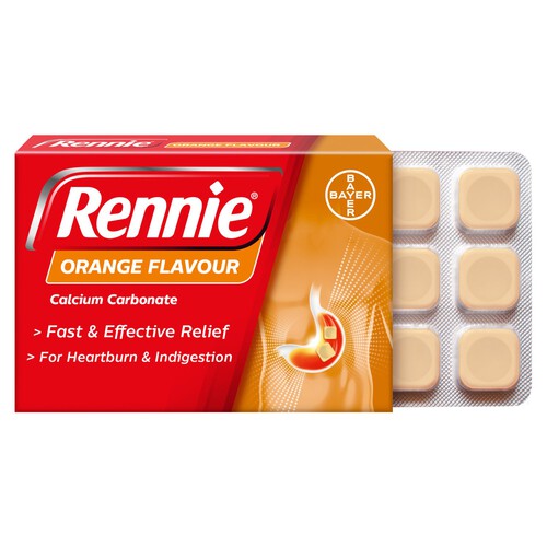 Rennie Orange Heartburn & Indigestion Chewable Tablets