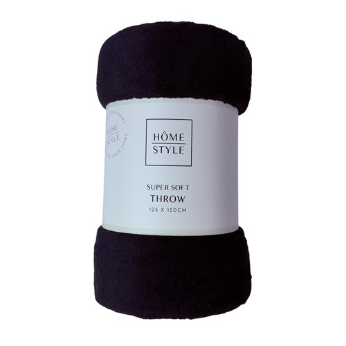 Morrisons Supersoft Throw 125X150Cm Black