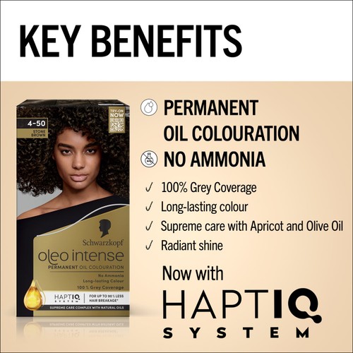 Schwarzkopf Oleo Intense Permanent Hair Dye 4-50 Stone Brown