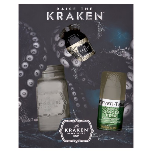 Raise The Kraken Black Spiced Rum & Glass Gift Set 