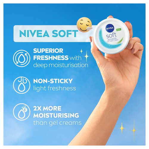 NIVEA Soft Moisturiser for Face Hands & Body 