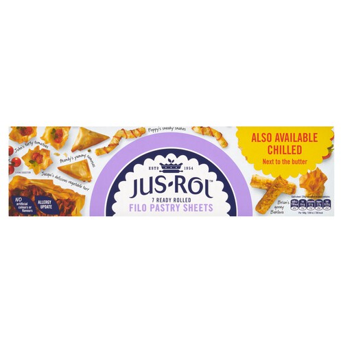 Jus Rol Frozen Filo Pastry Ready Rollled Sheets x7