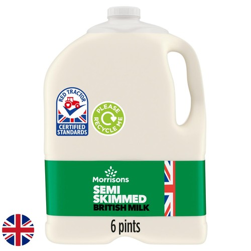 Morrisons British Semi Skimmed Milk 6 Pint