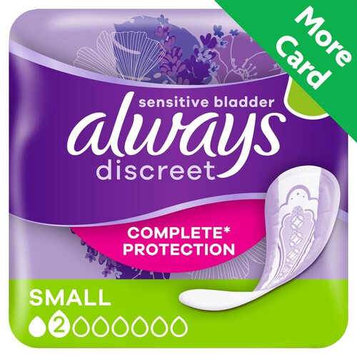 Always Discreet Incontinence Pads Small for Sensitive Bladder 20 pack