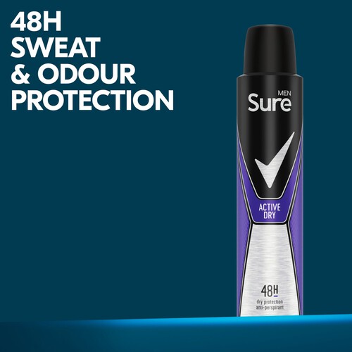 Sure Men Antiperspirant Deodorant Active Dry Aerosol 