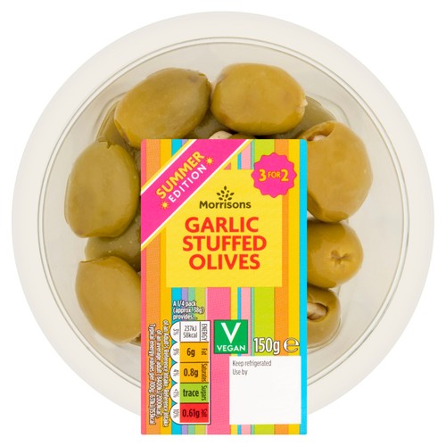 Morrisons Garlic Stuffed Olives Limited Edition 150g