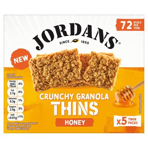 Jordans Granola Thins Honey Oat Cereal Bars 5 x 32g