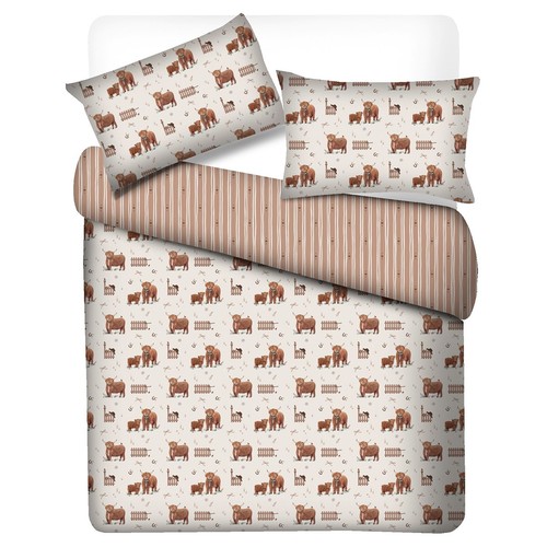 Home Style Highland Cow Duvet Cover Set Double