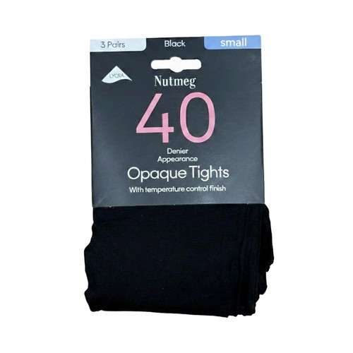 Nutmeg Small 8-10 Ladies 40 Denier Opaque Tights 