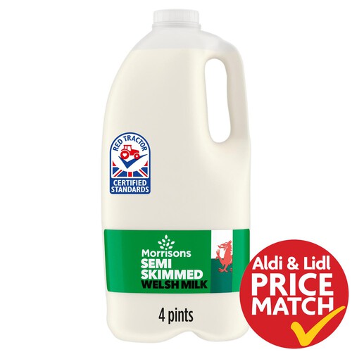 Morrisons Welsh Semi Skimmed Milk 4 pint