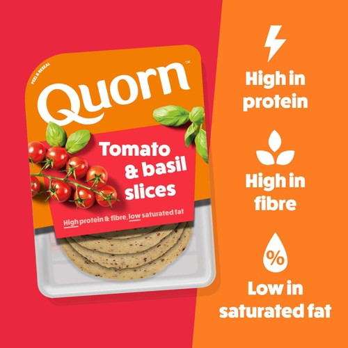 Quorn Tomato & Basil Vegetarian Deli Slices 