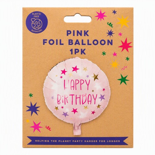 Mad Party Pink Happy Birthday Foil Balloon
