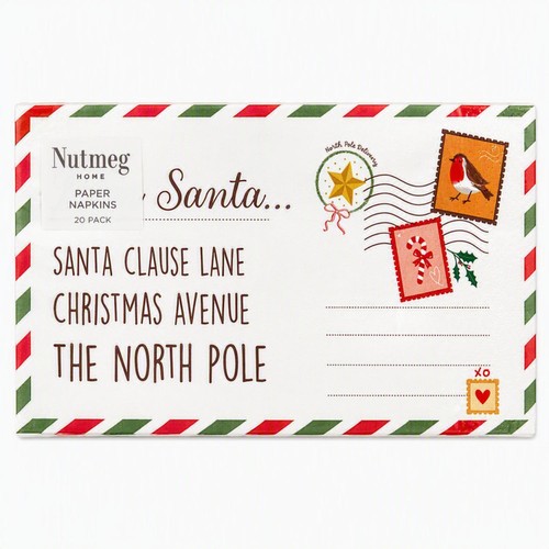 Nutmeg Santa Letter 8 Fold Paper Napkins 20 Pack