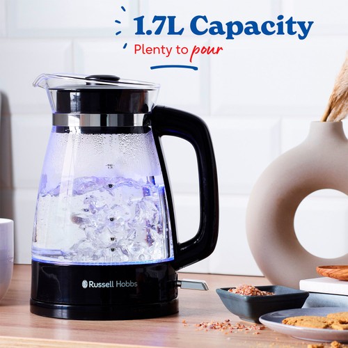 Russell Hobbs Cordless Electric Glass Kettle Black 26080