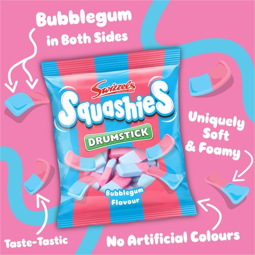 Swizzels Drumstick Squashies Bubblegum Flavour 140g