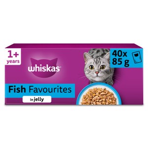 1+ FISH Favourites Wet Cat Food Pouches in Jelly 40 x 85g