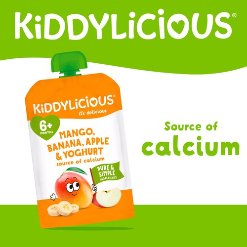 Kiddylicious Mango, Apple & Banana Yoghurt Pouch 