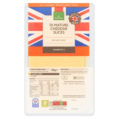 Morrisons Mature Cheddar Slices 250g