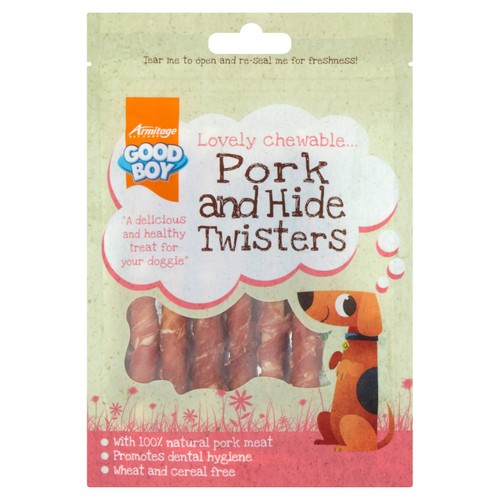 Good Boy pork hide twister dog treats