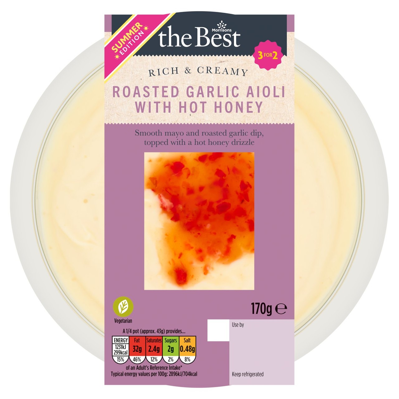 Morrisons The Best Roast Aioli With Hot Honey Dip Summer Edition 170g
