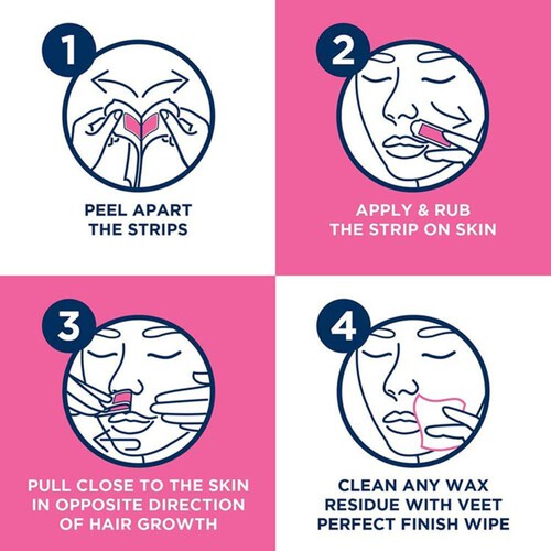 Veet Wax Strips Face for Sensitive Skin, Wax Strips