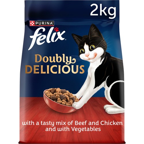 Felix Doubly Delicious Beef Chicken & Vegetables Dry Cat Food 