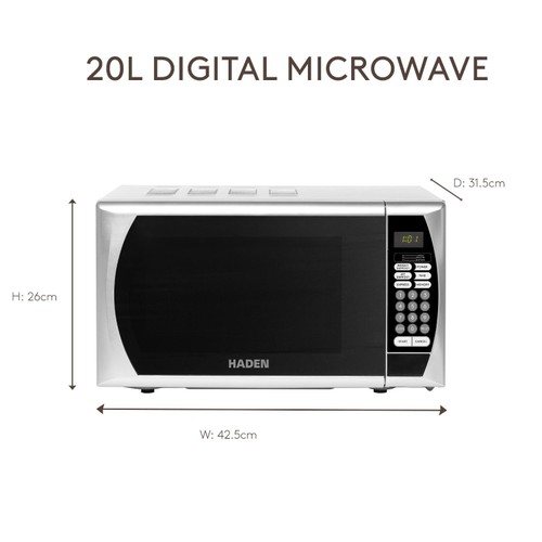 Haden 20l 800w Digital Silver Microwave