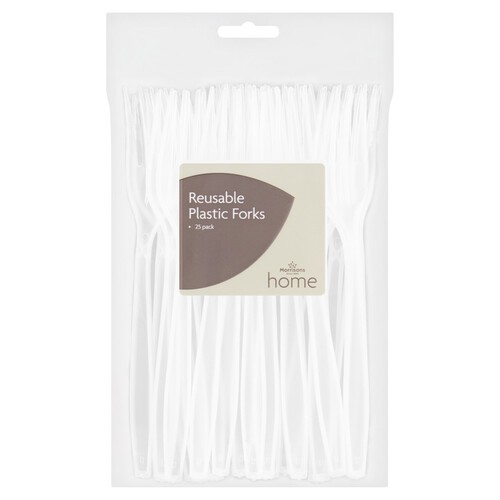 Morrisons Reusable Plastic Fork 25Pk