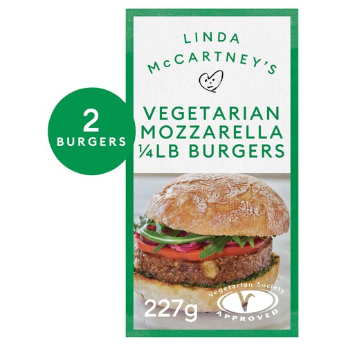 Linda McCartney's Vegetarian Mozzarella Quarter Pounder Burgers