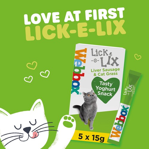 Webbox Lick-E-Lix Yoghurt With Liver Sausage & Cat Grass